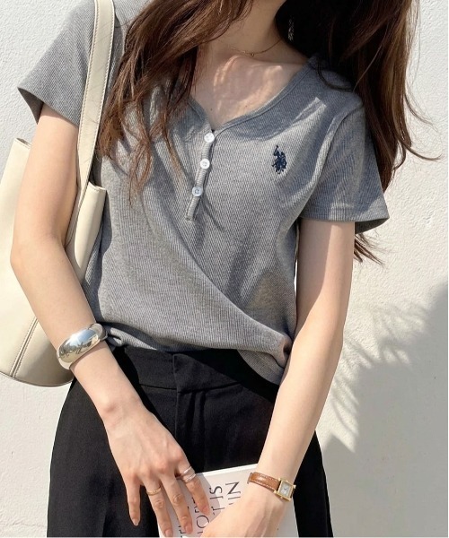 お嬢さんバックレースアップフレアスリーブカットソー（Tシャツ