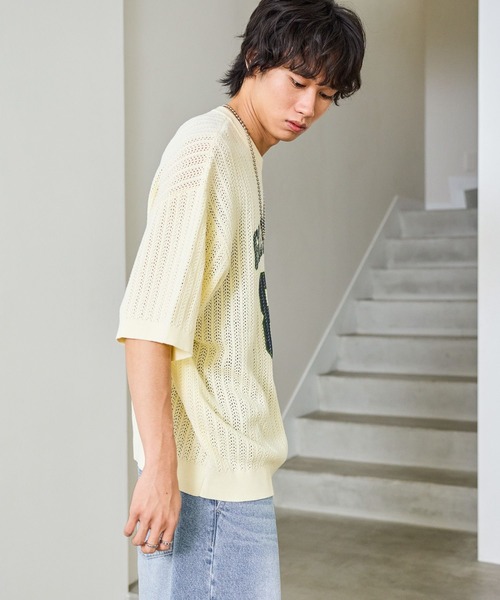 PBLIM(ページボーイリム)の「《UNISEX》カレッジメッシュニットT(Tシャツ/カットソー・レディース・アイボリー/グレー/ネイビー・FREE)」の19枚目の写真