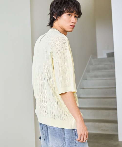 PBLIM(ページボーイリム)の「《UNISEX》カレッジメッシュニットT(Tシャツ/カットソー・レディース・アイボリー/グレー/ネイビー・FREE)」の20枚目の写真
