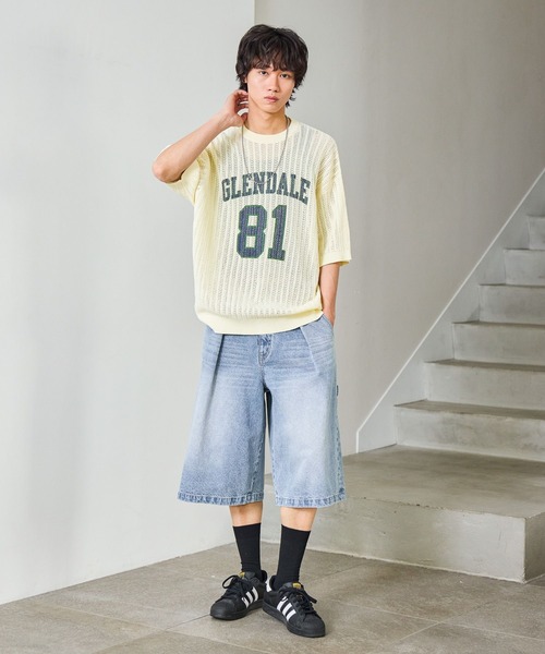 PBLIM(ページボーイリム)の「《UNISEX》カレッジメッシュニットT(Tシャツ/カットソー・レディース・アイボリー/グレー/ネイビー・FREE)」の21枚目の写真
