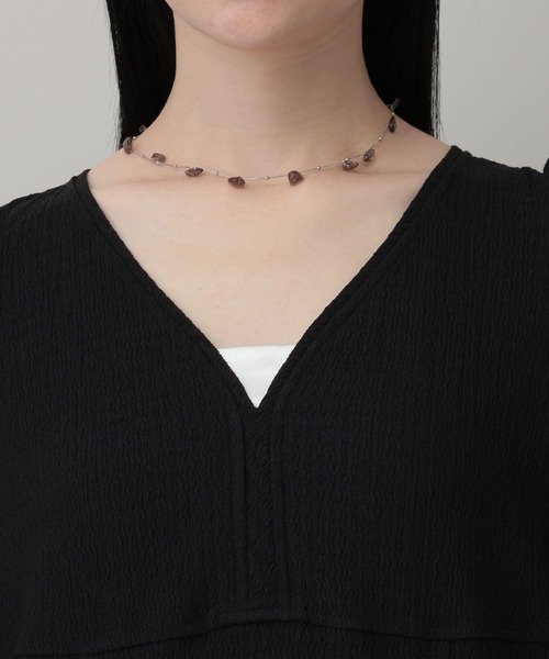 A part by（アパートバイ）の「テクスチャーパフVワンピース（ワンピース・レディース・ブラック/アイボリー/グリーン系その他3・FREE）」の16枚目の写真