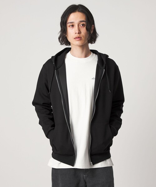 A DAY IN THE LIFE UNITED ARROWS(アデイインザライフユナイテッドアローズ)の「シャイニー ダンボールニット ジップ パーカー<A DAY IN THE LIFE>(パーカー・メンズ・ブラック/ライトグレー・L/M)」の6枚目の写真