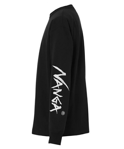NANGA(ナンガ)の「NANGA ECO HYBRID SLV LOGO L/S TEE(Tシャツ/カットソー・メンズ・ホワイト/ブラック・XL/L/M)」の4枚目の写真