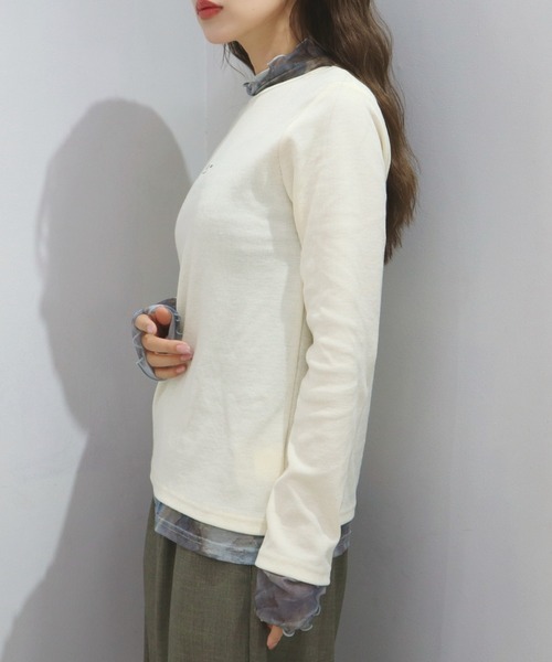 CECIL McBEE(セシルマクビー)の「ドッキングデザインプチハイネックプルオーバー(Tシャツ/カットソー・レディース・チャコールグレー/アイボリー/ブラック・LARGE/MEDIUM)」の9枚目の写真