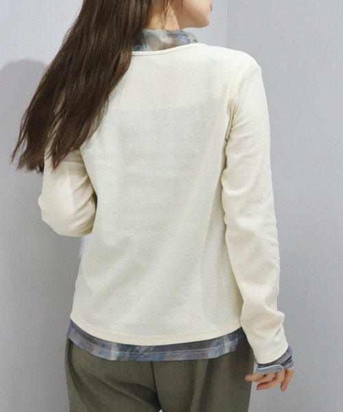 CECIL McBEE(セシルマクビー)の「ドッキングデザインプチハイネックプルオーバー(Tシャツ/カットソー・レディース・チャコールグレー/アイボリー/ブラック・LARGE/MEDIUM)」の10枚目の写真