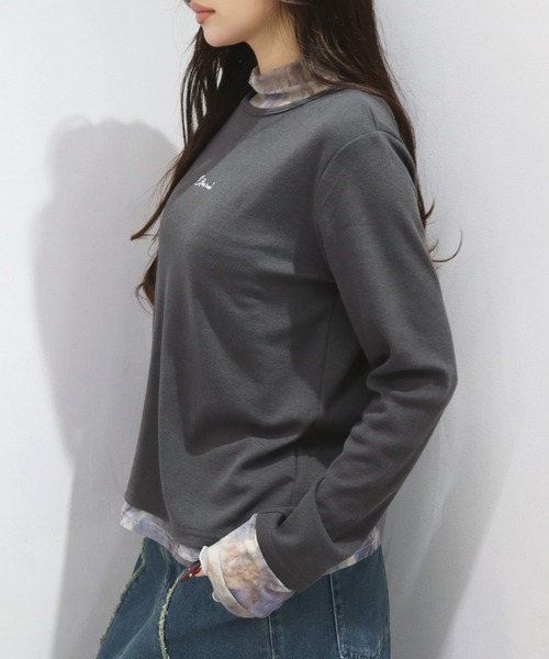 CECIL McBEE(セシルマクビー)の「ドッキングデザインプチハイネックプルオーバー(Tシャツ/カットソー・レディース・チャコールグレー/アイボリー/ブラック・LARGE/MEDIUM)」の5枚目の写真