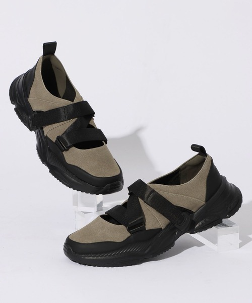 RAGEBLUE（レイジブルー）の「Belted Light Sneakers/ベルテッドライトスニーカー（サンダル・メンズ・グレー系その他/ブラック・MEDIUM/LARGE）」の2枚目の写真