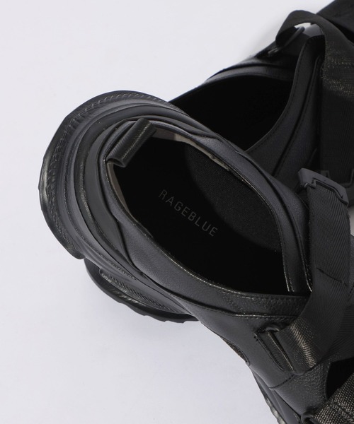 RAGEBLUE（レイジブルー）の「Belted Light Sneakers/ベルテッドライトスニーカー（サンダル・メンズ・グレー系その他/ブラック・MEDIUM/LARGE）」の9枚目の写真