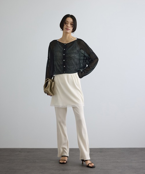 SALON adam et rope'（サロン アダム エ ロペ）の「【Angie La La for SALON】GENTLE intimate レースキャミソール（キャミソール・レディース・ホワイト/チャコールグレー・FREE）」の6枚目の写真