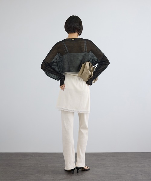 SALON adam et rope'（サロン アダム エ ロペ）の「【Angie La La for SALON】GENTLE intimate レースキャミソール（キャミソール・レディース・ホワイト/チャコールグレー・FREE）」の7枚目の写真