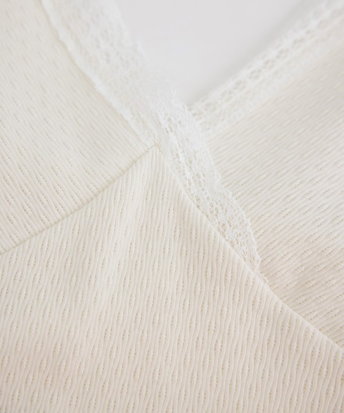 SALON adam et rope'（サロン アダム エ ロペ）の「【Angie La La for SALON】GENTLE intimate レースキャミソール（キャミソール・レディース・ホワイト/チャコールグレー・FREE）」の10枚目の写真