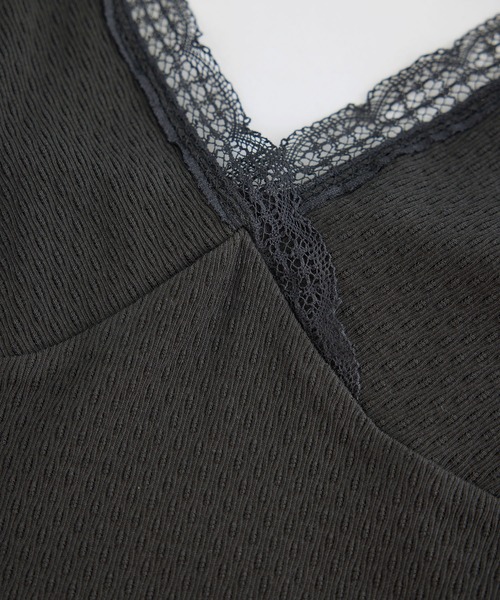 SALON adam et rope'（サロン アダム エ ロペ）の「【Angie La La for SALON】GENTLE intimate レースキャミソール（キャミソール・レディース・ホワイト/チャコールグレー・FREE）」の11枚目の写真
