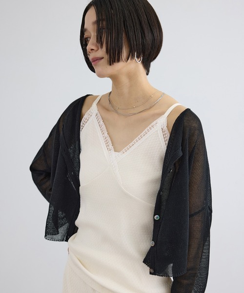 SALON adam et rope'(サロン アダム エ ロペ)の「【Angie La La for SALON】GENTLE intimate レースキャミソール(キャミソール・レディース・ホワイト/チャコールグレー・FREE)」の14枚目の写真