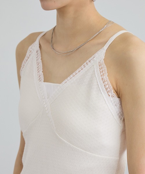 SALON adam et rope'(サロン アダム エ ロペ)の「【Angie La La for SALON】GENTLE intimate レースキャミソール(キャミソール・レディース・ホワイト/チャコールグレー・FREE)」の20枚目の写真