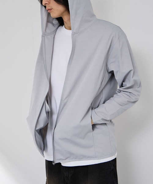 NAVY（ネイビー）の「SARARIテックジョーゼットZIPパーカー（パーカー・メンズ・グレー/ブラック・XL/L/M/S）」の11枚目の写真