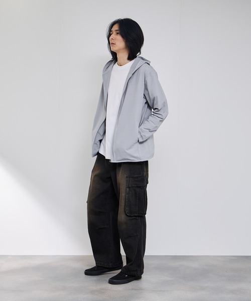 NAVY（ネイビー）の「SARARIテックジョーゼットZIPパーカー（パーカー・メンズ・グレー/ブラック・XL/L/M/S）」の3枚目の写真