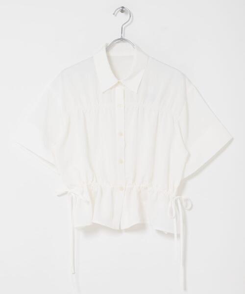 SENSE OF PLACE by URBAN RESEARCH（センスオブプレイスバイアーバンリサーチ）の「クロップドペプラムシャーリングシャツ（シャツ/ブラウス・レディース・ブルー系その他/ホワイト系その他/ベージュ系その他・ONE）」の10枚目の写真