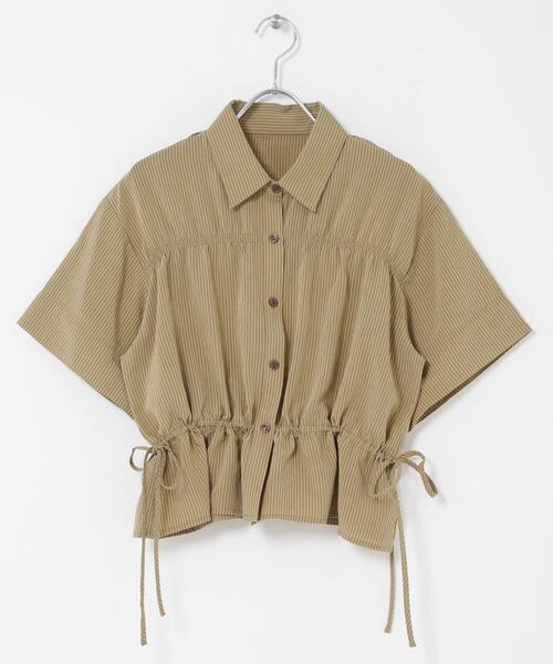 SENSE OF PLACE by URBAN RESEARCH（センスオブプレイスバイアーバンリサーチ）の「クロップドペプラムシャーリングシャツ（シャツ/ブラウス・レディース・ブルー系その他/ホワイト系その他/ベージュ系その他・ONE）」の19枚目の写真