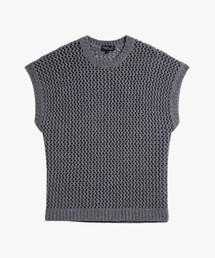 agnes b. | メンズ フィッシュネット コットン ノースリーブ ニット プルオーバー "Cary"(ニット/セーター)