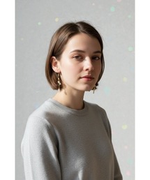 【musk】ゴールドカラー×クリアビーズのフックピアス(MA)