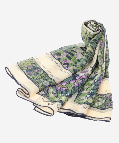 MACKINTOSH LONDON（マッキントッシュ ロンドン）の「【婦人画報4月号掲載】ボタニカルウォールスクエアストール（ストール/ショール・レディース・ネイビー/ベージュ・FREE）」の7枚目の写真