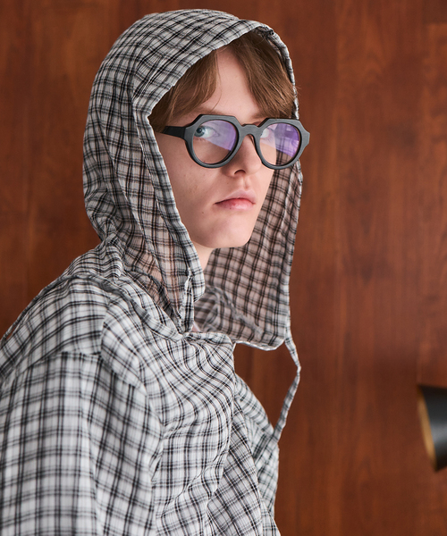 OSKR(オーエスケーアール)の「OSKR / オーエスケーアール ex Washer Sheer Check Hoodie Shirt(シャツ/ブラウス・メンズ・グレー/ホワイト・LARGE/MEDIUM)」の10枚目の写真