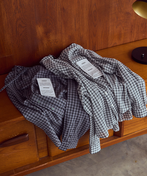 OSKR(オーエスケーアール)の「OSKR / オーエスケーアール ex Washer Sheer Check Hoodie Shirt(シャツ/ブラウス・メンズ・グレー/ホワイト・LARGE/MEDIUM)」の11枚目の写真