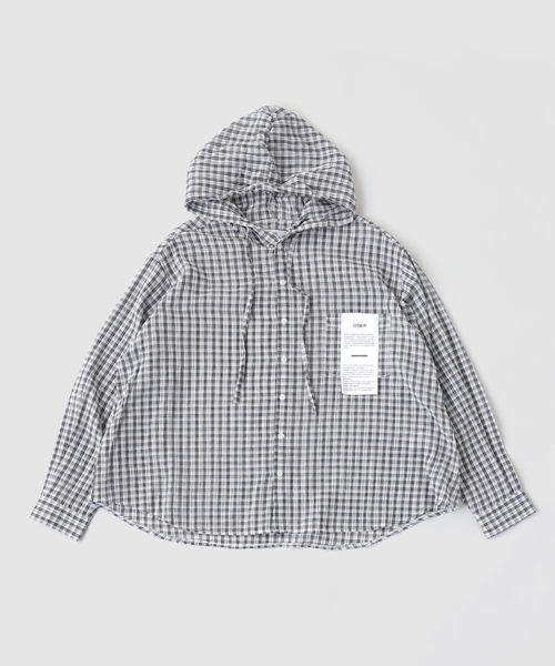OSKR(オーエスケーアール)の「OSKR / オーエスケーアール ex Washer Sheer Check Hoodie Shirt(シャツ/ブラウス・メンズ・グレー/ホワイト・LARGE/MEDIUM)」の15枚目の写真