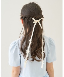 Lycee mine | ちびちびリボン付ロングリボンヘアクリップ【子供服】【キッズ】【女の子】(バレッタ/ヘアクリップ)