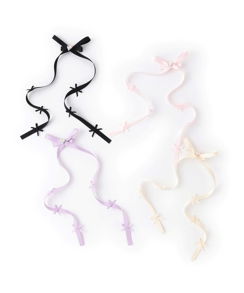 Lycee mine(リセマイン)の「ちびちびリボン付ロングリボンヘアクリップ【子供服】【キッズ】【女の子】(バレッタ/ヘアクリップ・キッズ・アイボリー/ライトピンク/ブラック/ラベンダー・F)」の15枚目の写真