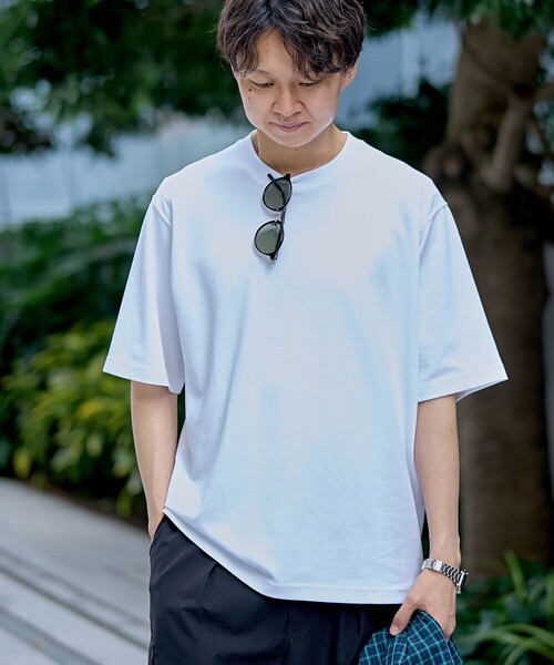 coen（コーエン）の「クリーンプラスTシャツ ショートスリーブ【抗菌防臭・防汚（食品、衿部分の皮脂汚れ）・UVカット）（Tシャツ/カットソー・メンズ・ライム/ホワイト/オリーブ/ブラック・M/S/XL/L）」の2枚目の写真