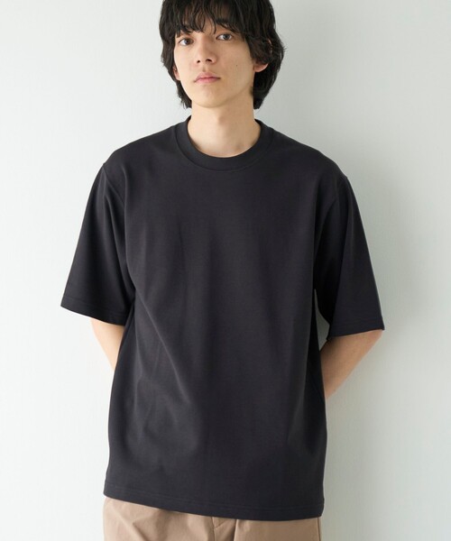 coen（コーエン）の「クリーンプラスTシャツ ショートスリーブ【抗菌防臭・防汚（食品、衿部分の皮脂汚れ）・UVカット）（Tシャツ/カットソー・メンズ・ライム/ホワイト/オリーブ/ブラック・M/S/XL/L）」の3枚目の写真