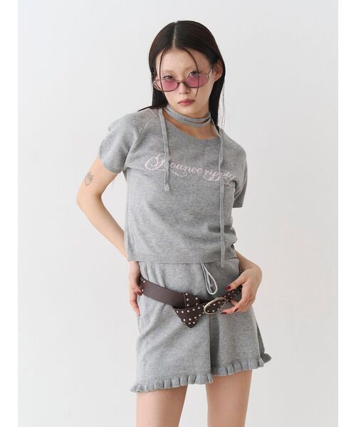 jouetie（ジュエティ）の「ニットショートパンツ（その他パンツ・レディース・ブラック/グレー/レッド・MEDIUM）」の4枚目の写真