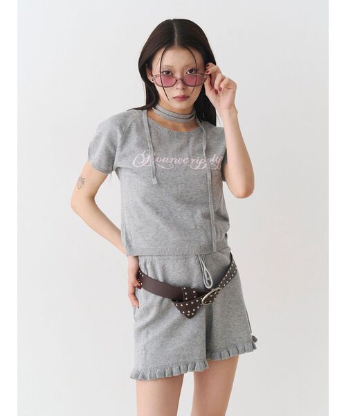 jouetie（ジュエティ）の「ニットショートパンツ（その他パンツ・レディース・ブラック/グレー/レッド・MEDIUM）」の5枚目の写真