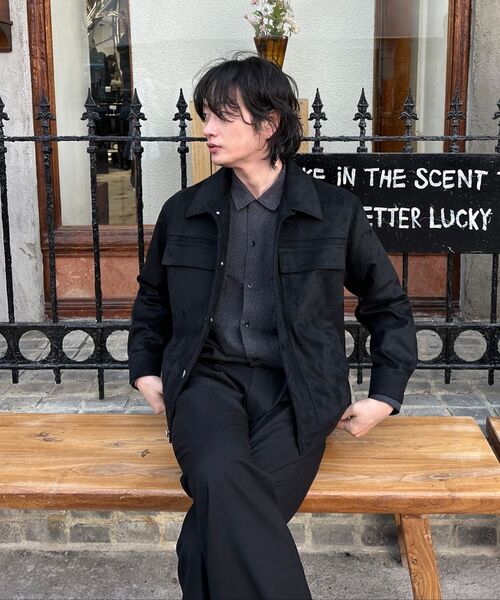 DRAW FIT（ドローフィット）の「レイヤーミニマルスエードジャケット[ブラック]（ライダースジャケット・メンズ・その他・M/L/XL）」の2枚目の写真