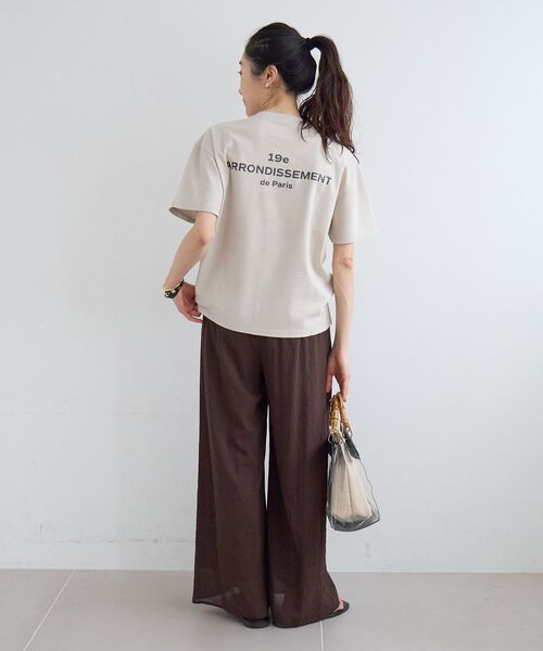 le.coeur blanc（ルクールブラン）の「【撥水・撥油・防汚】LAUMIERETシャツ（Tシャツ/カットソー・レディース・ブラウン/オフホワイト/ベージュ・38）」の5枚目の写真
