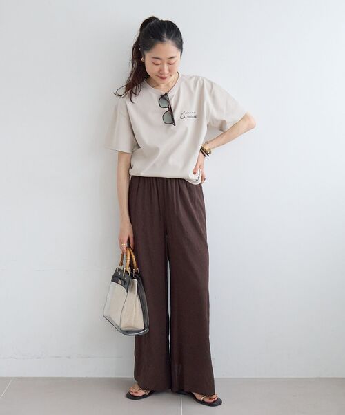 le.coeur blanc（ルクールブラン）の「【撥水・撥油・防汚】LAUMIERETシャツ（Tシャツ/カットソー・レディース・ブラウン/オフホワイト/ベージュ・38）」の14枚目の写真