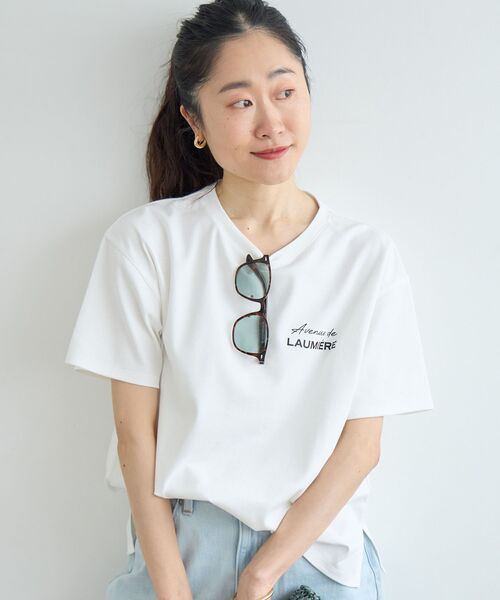 le.coeur blanc（ルクールブラン）の「【撥水・撥油・防汚】LAUMIERETシャツ（Tシャツ/カットソー・レディース・ブラウン/オフホワイト/ベージュ・38）」の17枚目の写真