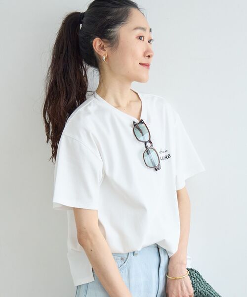 le.coeur blanc（ルクールブラン）の「【撥水・撥油・防汚】LAUMIERETシャツ（Tシャツ/カットソー・レディース・ブラウン/オフホワイト/ベージュ・38）」の20枚目の写真