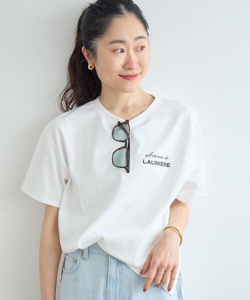le.coeur blanc（ルクールブラン）の「【撥水・撥油・防汚】LAUMIERETシャツ（Tシャツ/カットソー・レディース・ブラウン/オフホワイト/ベージュ・38）」の21枚目の写真