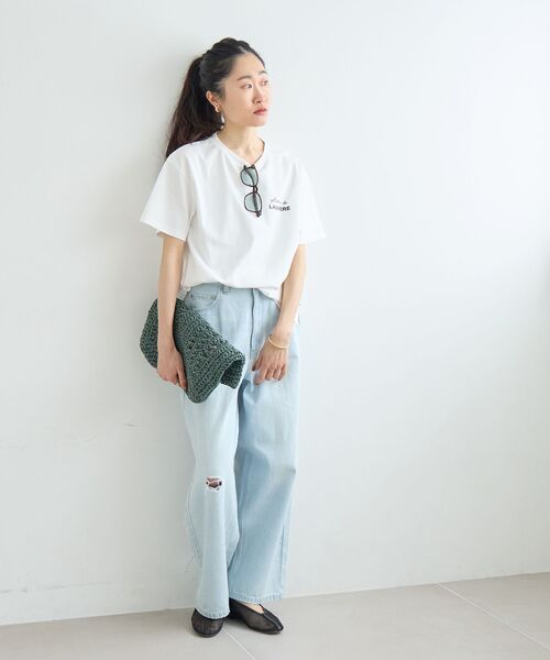 le.coeur blanc（ルクールブラン）の「【撥水・撥油・防汚】LAUMIERETシャツ（Tシャツ/カットソー・レディース・ブラウン/オフホワイト/ベージュ・38）」の22枚目の写真