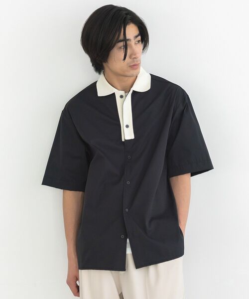 CRAFT STANDARD BOUTIQUE(クラフトスタンダードブティック)の「【クールドライ】バイカラーニット衿ポロシャツ(シャツ/ブラウス・メンズ・ホワイト/ブラウン/ブラック・M/L)」の6枚目の写真