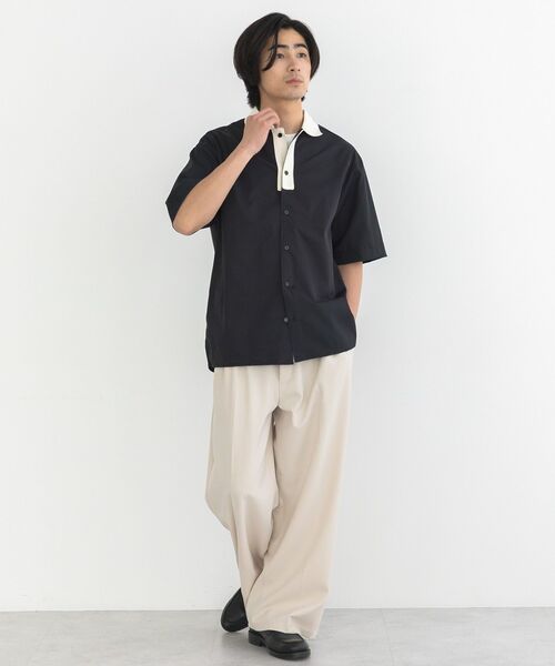 CRAFT STANDARD BOUTIQUE(クラフトスタンダードブティック)の「【クールドライ】バイカラーニット衿ポロシャツ(シャツ/ブラウス・メンズ・ホワイト/ブラウン/ブラック・M/L)」の10枚目の写真