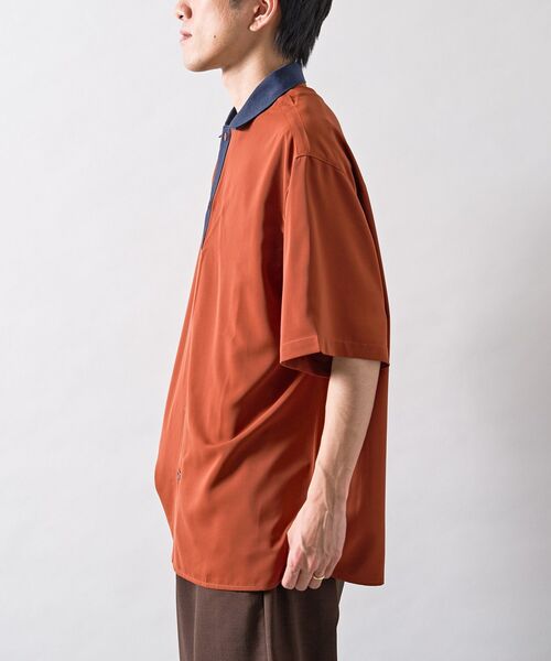 CRAFT STANDARD BOUTIQUE(クラフトスタンダードブティック)の「【クールドライ】バイカラーニット衿ポロシャツ(シャツ/ブラウス・メンズ・ホワイト/ブラウン/ブラック・M/L)」の14枚目の写真