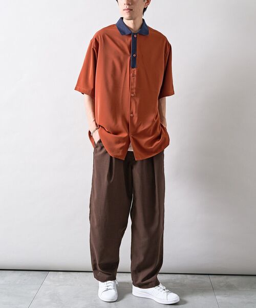 CRAFT STANDARD BOUTIQUE(クラフトスタンダードブティック)の「【クールドライ】バイカラーニット衿ポロシャツ(シャツ/ブラウス・メンズ・ホワイト/ブラウン/ブラック・M/L)」の16枚目の写真