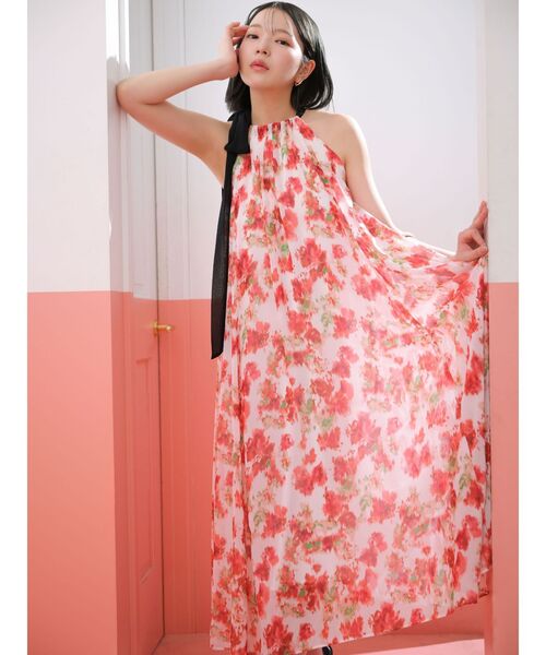 LAGUNAMOON(ラグナムーン)の「フローラルアメスリワンピース 【夏服】(ワンピース・レディース・レッド/イエロー・MEDIUM/SMALL)」の5枚目の写真