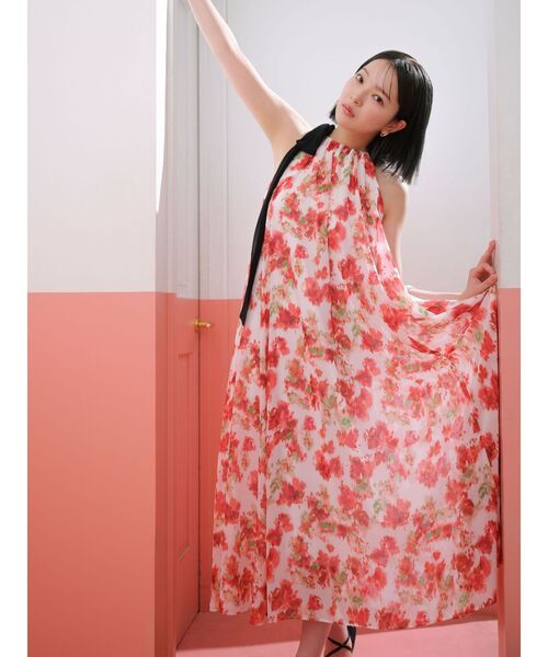 LAGUNAMOON(ラグナムーン)の「フローラルアメスリワンピース 【夏服】(ワンピース・レディース・レッド/イエロー・MEDIUM/SMALL)」の7枚目の写真