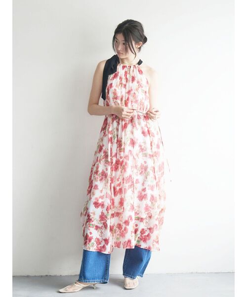 LAGUNAMOON(ラグナムーン)の「フローラルアメスリワンピース 【夏服】(ワンピース・レディース・レッド/イエロー・MEDIUM/SMALL)」の9枚目の写真