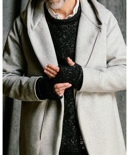 wjk（ダヴルジェイケイ）の「fancy yarn knit hand warmer（手袋・メンズ・ブラック/ホワイト/チャコールグレー・FREE）」の2枚目の写真