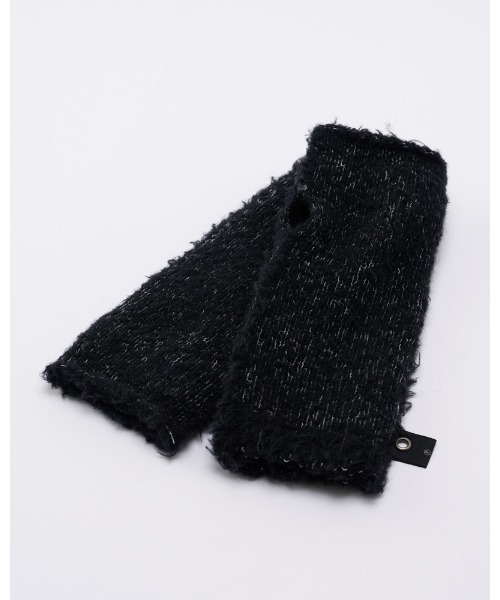 wjk（ダヴルジェイケイ）の「fancy yarn knit hand warmer（手袋・メンズ・ブラック/ホワイト/チャコールグレー・FREE）」の4枚目の写真